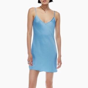 Aritiza Wilfred Only Mini Slip Dress - Powder Blue - XS